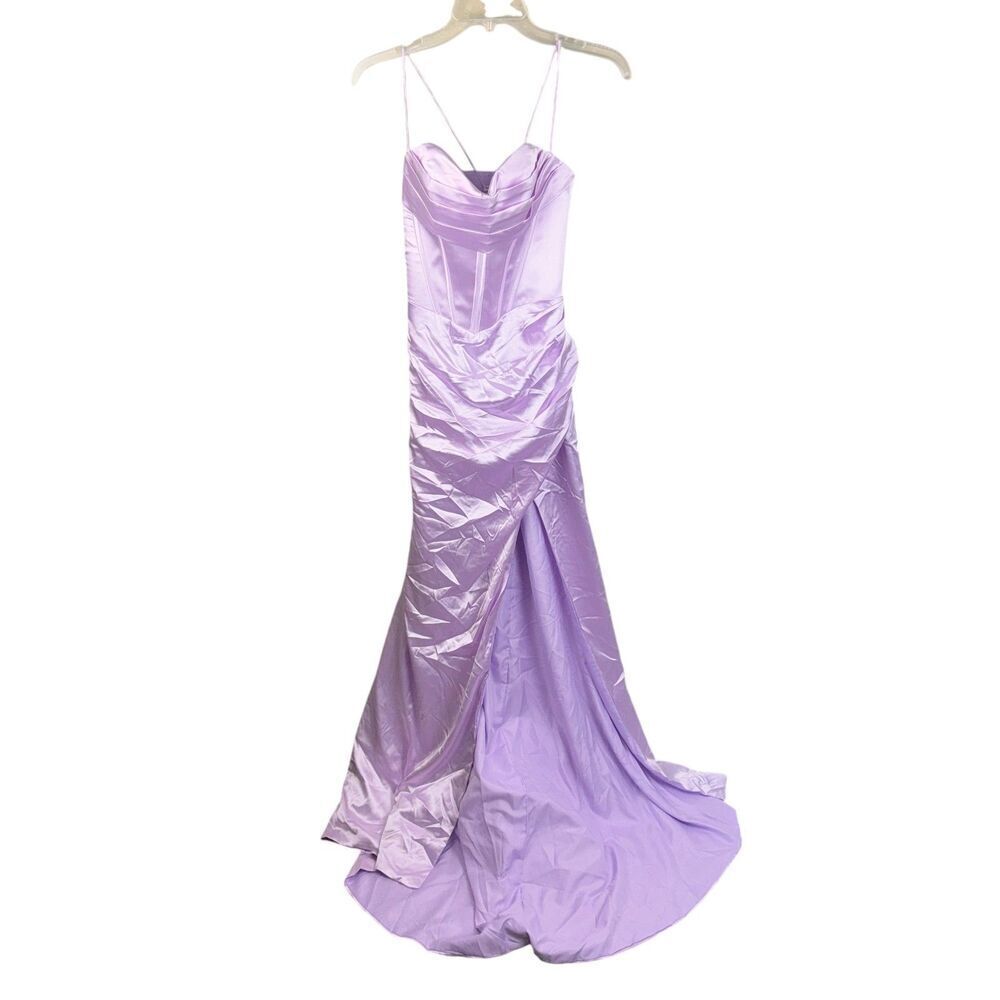 New Wear Your Love Purple Size 6 Satin Long Maxi Dress Evening Cocktail Party